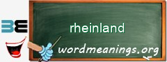 WordMeaning blackboard for rheinland